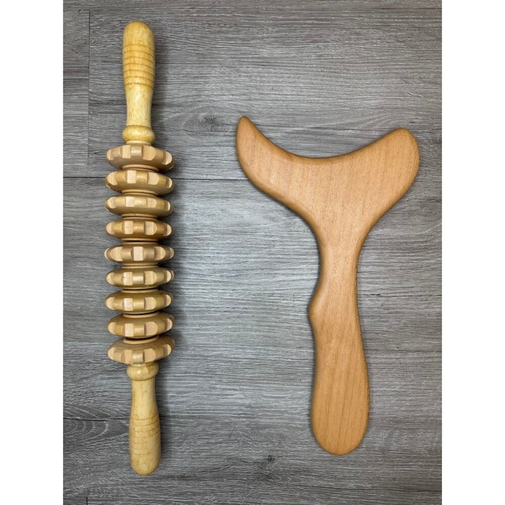 Wooden Massage Roller & Body Sculpting Massage Tool Set